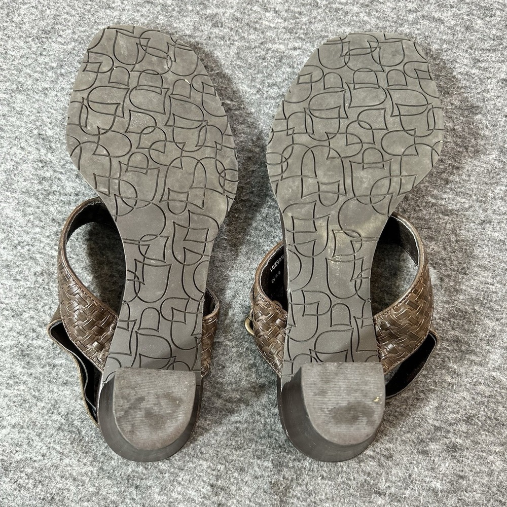 Naturalizer Brown Woven Leather Boho Slingback Heels Sandals Sz 8.5 - Picture 7 of 9